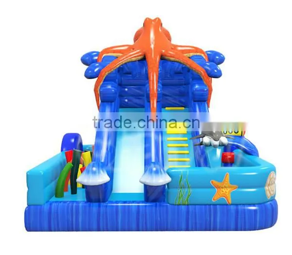 Newest Arrival Cheap Sea World Inflatable Obstcle Course for Children, Amusing Funny Inflatable Obstacle Slide photo-3