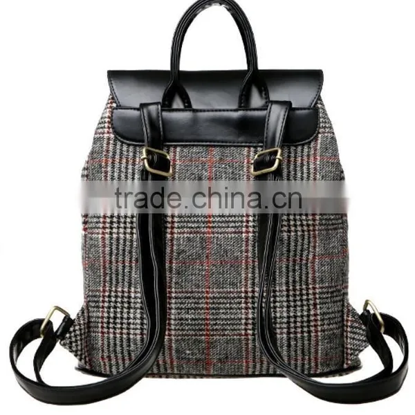 2015 Classical Canvas Backpack With Leather Bottom photo-3