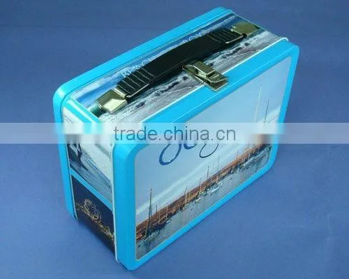 Locked Lunch Tin Box With Handle/Tin Box Manufacture in China