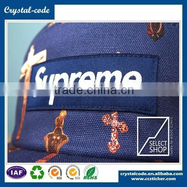 2015 Hot Sales T-shirt Black Iron on Clothing Hangtags for Clothes 100% Polyester Fabric Vinyl Self Adhesive Woven Sticker photo-3