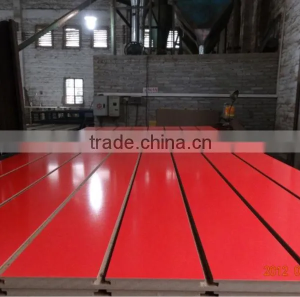 Matt Red Color Melamine Slatwall Panel photo-4