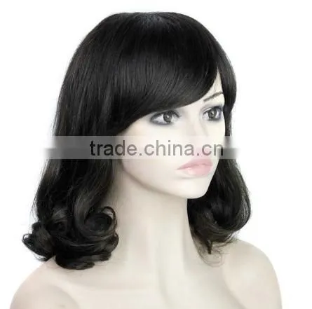 Synthetic Fashion Curly Lace Wigs With Bob Bangs Wigs N397 photo-2