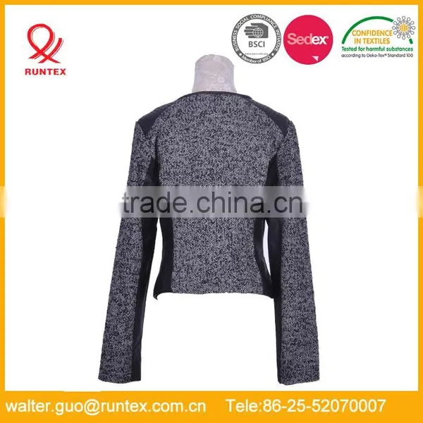 Runtex Ladies Casual Tweed Jacket With PU Patch RLJ076 photo-2