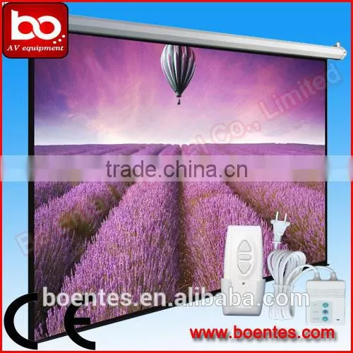 100 Inch Motorized Wall Mounted Matte White Projection Screen With 1:1 4:3 16:9 Ratio for Office Equipment photo-4