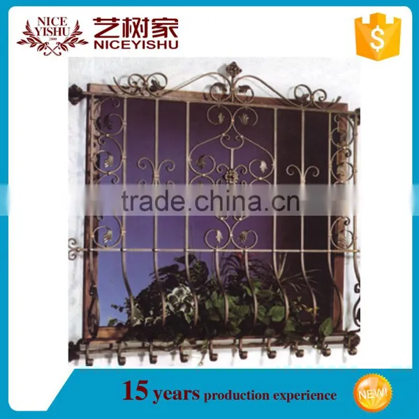Yishujia Factory Cheap Decorative Window Grates, Window Grill for Wrought Iron photo-3