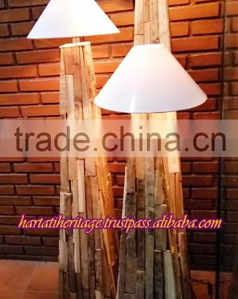 Antique Teak Wood Cone Lamp (Set of 3) Indoor Home and Hotel Decoration