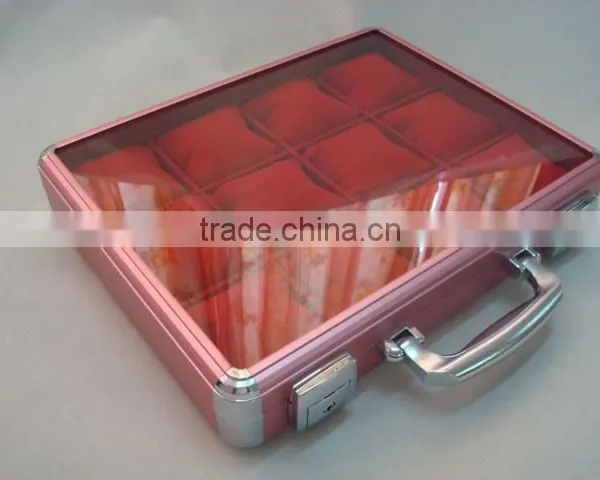 Aluminum Watch Case With Foam,acrylic Panel Watch Display Box With Shelf,aluminum Diy Watch Box photo-2