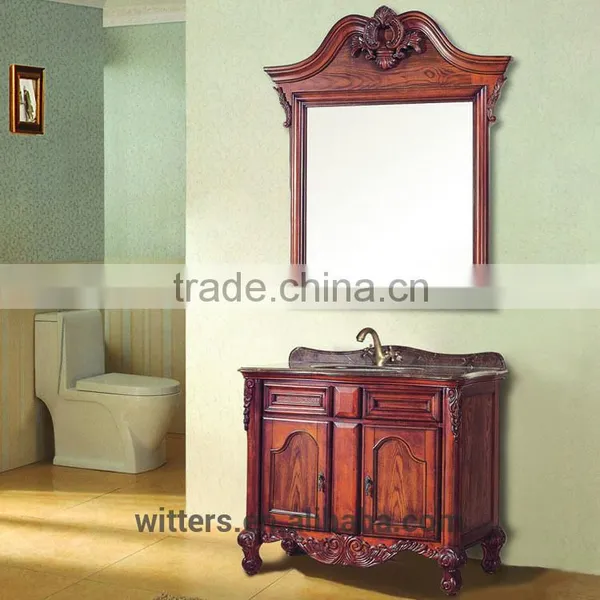 Handmade Bathroom Vanity Set Single Sink White Small Bathroom Vanity WTS106 photo-5