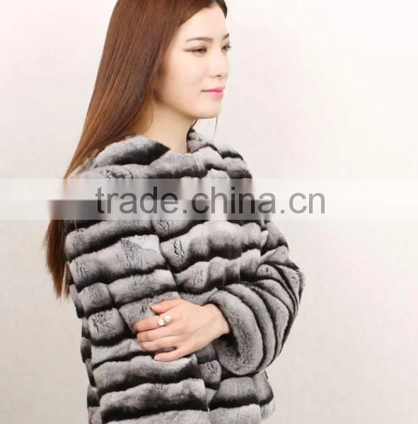 2015 Fashion Women Winter Genuine Rabbit Fur Coat RC11 photo-5