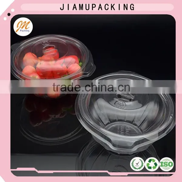 Clear Plastic Food and Salad Bowl or Container With Lid photo-2