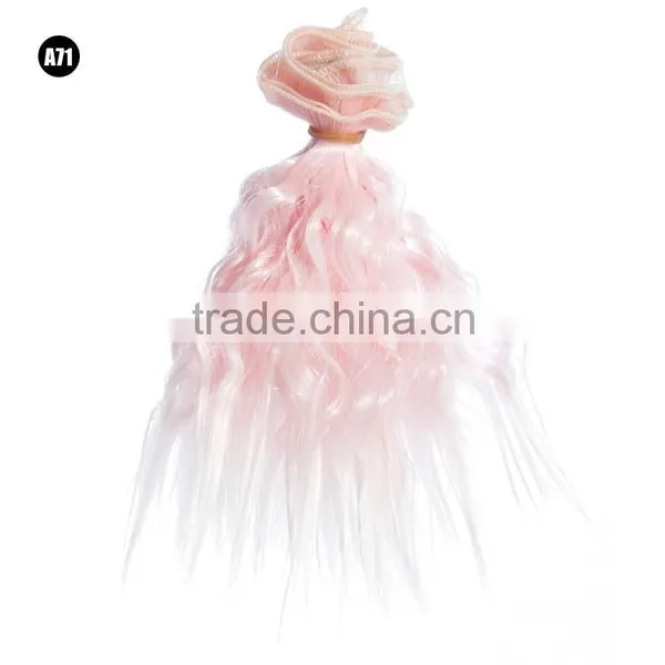 Short Pink Wavy Hair Extension Hairpiece for Dolls photo-2