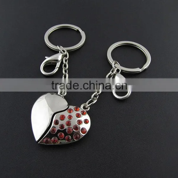 New Design Romantic Heart Keychain 2 Pieces Broken Heart Shaped Keychain For Couples Best Gift photo-5