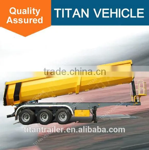 Titan Tri Axle Hydraulic Cylinder Side Dump Trucks / Tipper Dumper Truck Trailer For Sale photo-6