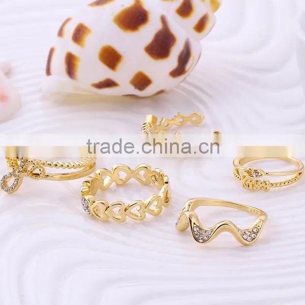 New Design Gold Finger Ring With Diamond Promotional Shinny Silver Rings Knuckles photo-4