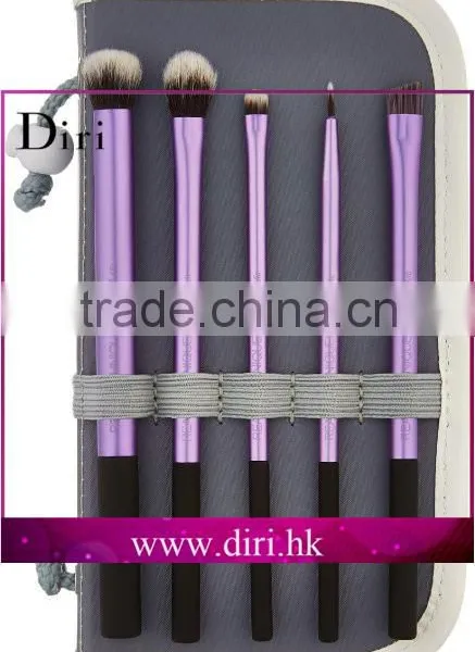 Long Aluminum Ferrule Make up Brushes 5pcs Long Handle Brush Set Makeup Belt Bag Make up Brush photo-3