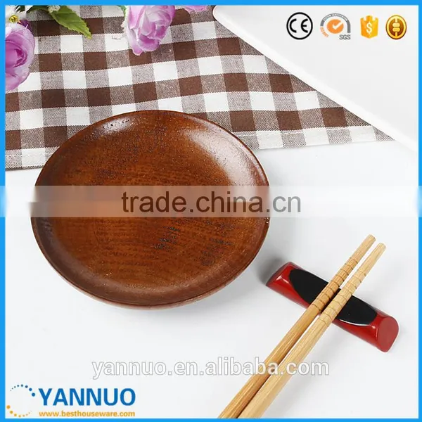 Wholesale Japanese Style Dessert Saucer Wood Food Plate, Round Wooden Small Dish for Afternoon Tea photo-5