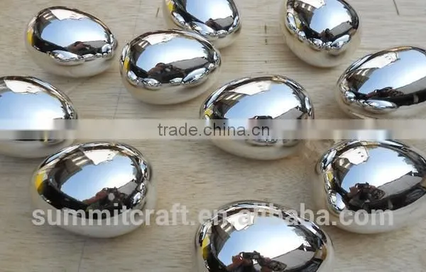 Decorative Ceremic Silver Artificial Egg photo-3