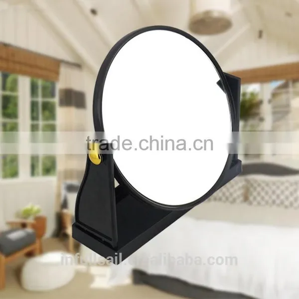 Plastic Frame With Single Siled Desk Mirror/black Round Desk Mirror/Cosemtic Mirror photo-2