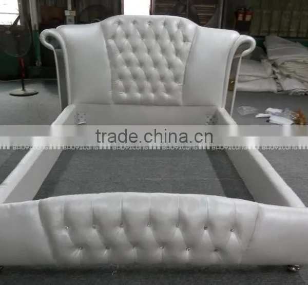 Antique White Bedroom Furniture / White Bedroom Furniture / White Glossy Bedroom LV-B9022 photo-4