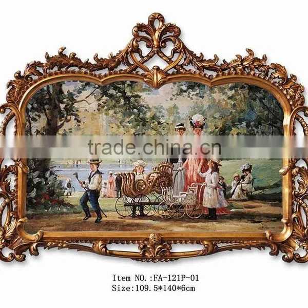 FA-121G-01 Decorative Ornate Hand-made Frame Oil Painting photo-2