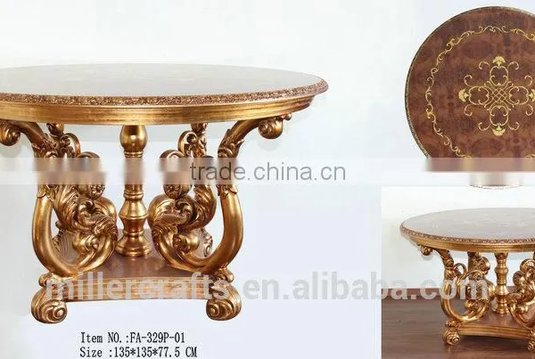 FA-187P-01 Four Leg Classical Glass Top Round Center Table photo-4