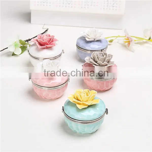 High Quality Flower Design Ceramic Jewelry Box photo-5