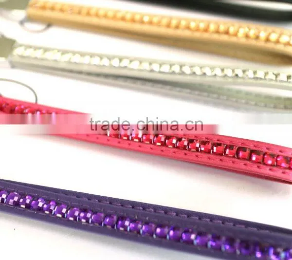 Black Promotion Gift PU Leather Key Chain With Crystal Gem, Swivel Snap Hooks, Key Ring Accembly, Acrylic Gem Key Chain photo-5