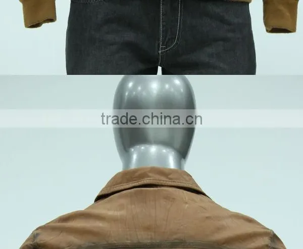2014 Men Slim Leather Jacket in Plus Size photo-4