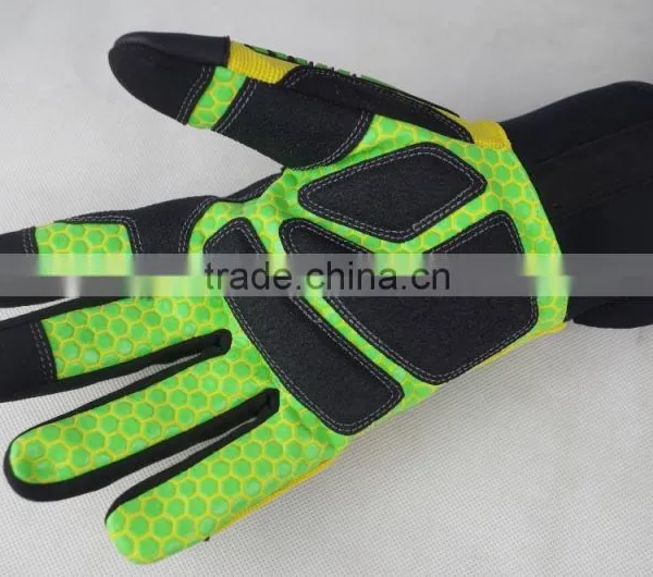 CE EN388 4131 High Visibility Smart Phone Sensitive Gloves Impact Gloves Anti Slip Safety Drilling Shock Absorption Work Gloves photo-5