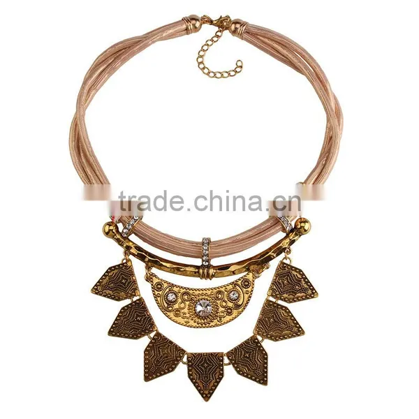 Europe and the United States the Original Single Necklace Vintage Brief Collarbone Geometric Pattern Sweater Chain Tassel photo-5