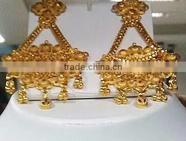 Indian Bridal Layered Necklace Dubai Gold Plated Necklace Set photo-2