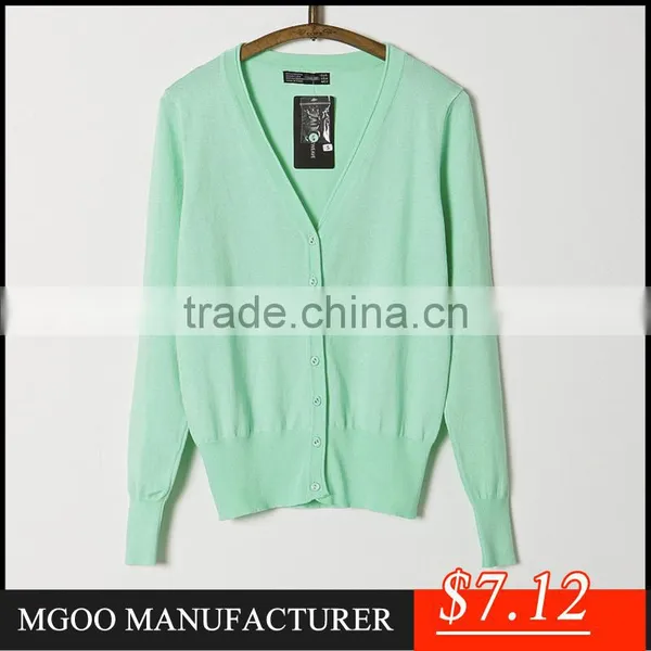 MGOO New Cheap Price Women Plain Cardigan Stock S-XL Women Sweaters Cotton Winter Clothes For Ladies photo-3