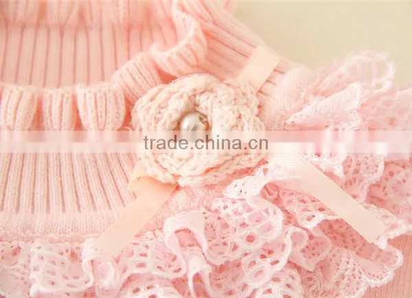 DDP151012 Fall Clothes Cute Black and Pink Kids Pullover Sweater for Girls From Factory photo-4