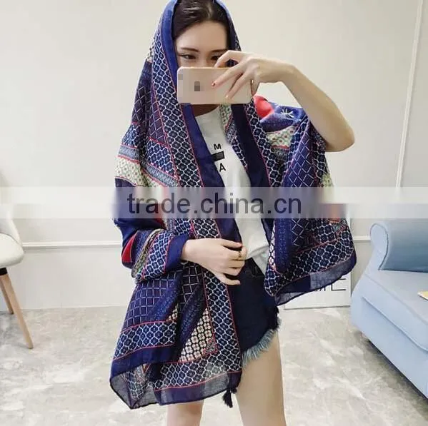 Korean Style 2017 New Style Girl Scarf Cotton Material Sun-block at the Seaside Outdoor Popular Yong Ladies Muffler photo-4