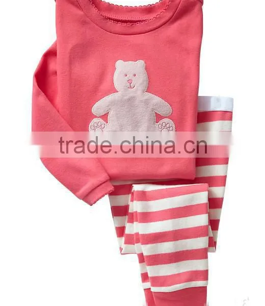 S32663W Children Cotton Long Sleeve Cartoon Soft Pajamas Baby T-shirts+pants Clothes Set photo-2