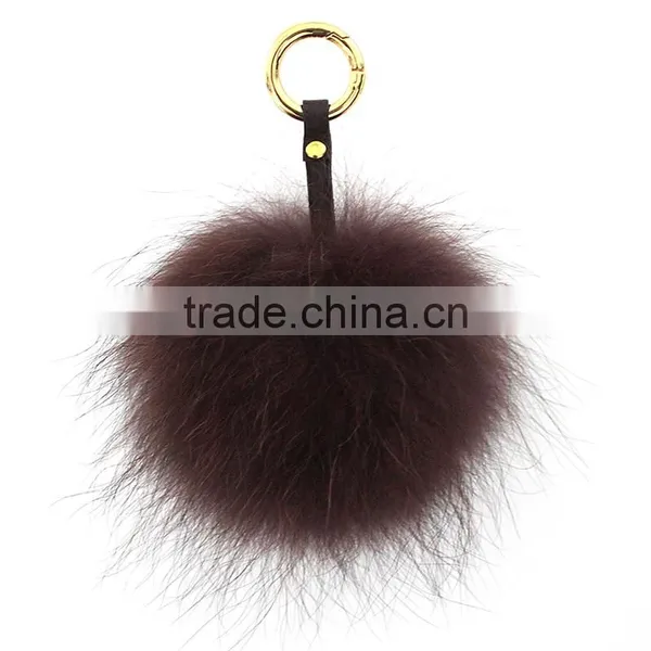 Myfur New Arrival Fashion Head Design Raccoon Fur Ball Custom Keychain photo-2