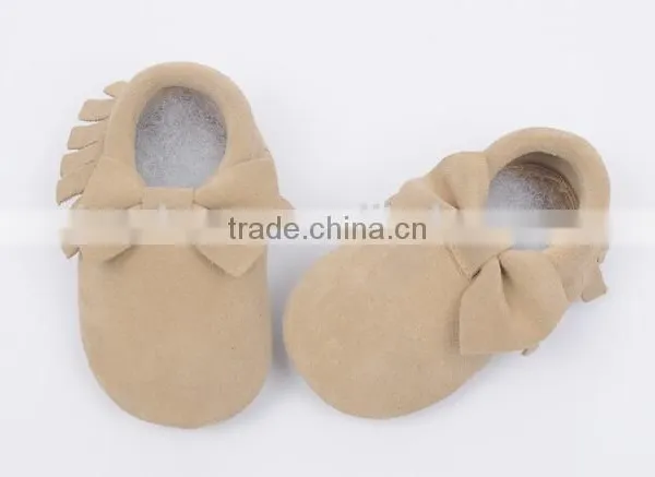 Classic Design 100% Suede Baby Moccasins With Bow, Bow Moccains for Baby photo-6