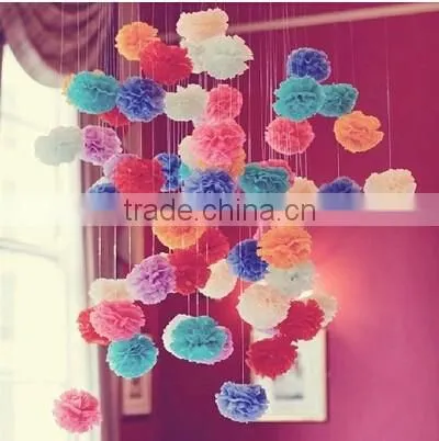 Best Fashion Colour Tissue Pom Poms for Parties photo-5