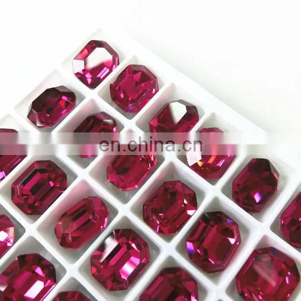 Nice Color Fuchsia Crystal Oval Fancy Loose Stone Beads photo-6