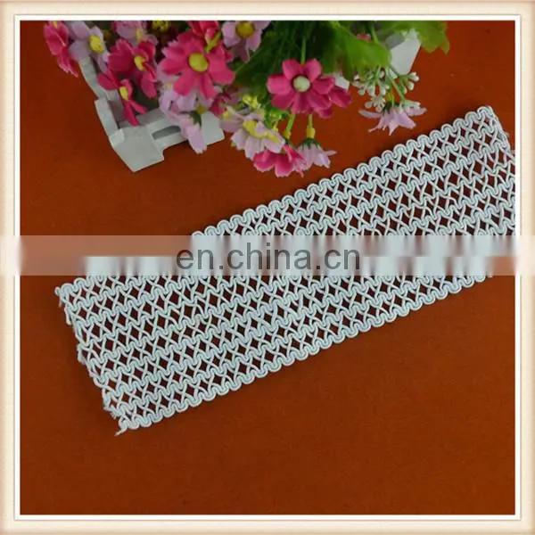 High quality white polyester crochet elastic ribbon tape for clothing decoration