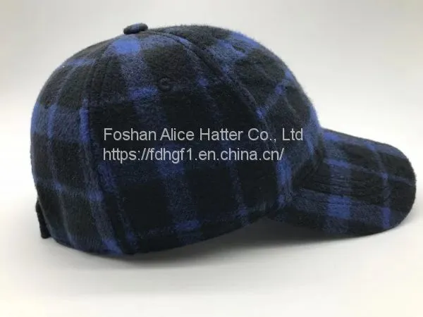 Male and Female Black Blue Plaid Stripe Casual Curved Eaves Duck Tongue All-match Baseball Hat Shading Trend