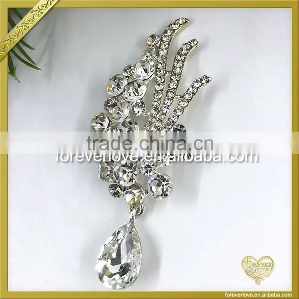 Elegant Bridal Bouquet Decorative Brooch Pin Korean Crystal Magnetic Brooches FB-037 photo-2