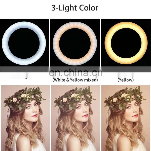 Dimmable 14 Inches Phone Holder Color Box 42W 5500K Camera Studio LED Ring Light With 2M Stand photo-6
