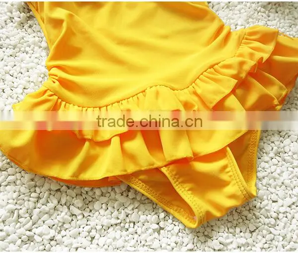 Summer Kids Girls Swimwear Yellow Sexy Swimwear for Kids Price Low photo-4