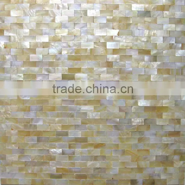 Mesh Freshwater Shell Mosic Tiles Beige Pattern Mother of Pearl Mosaic Tile
