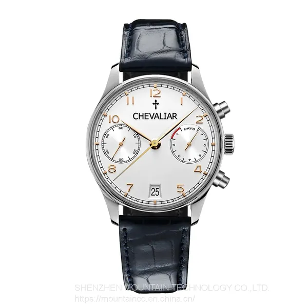 Stainless Steel Multi-function Watches Genuine Leather Fashion Man Chronograph Watch photo-2