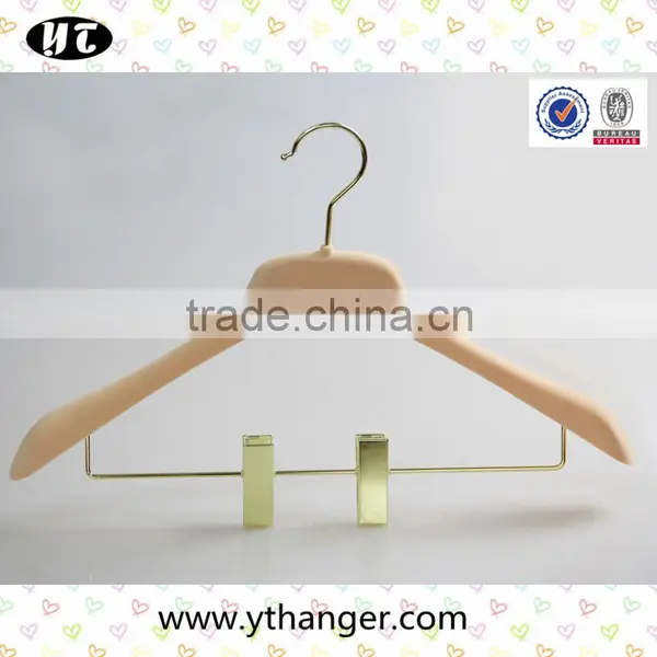 Gray Fashion Velvet Flocking Hanger With Clips for Suits photo-2