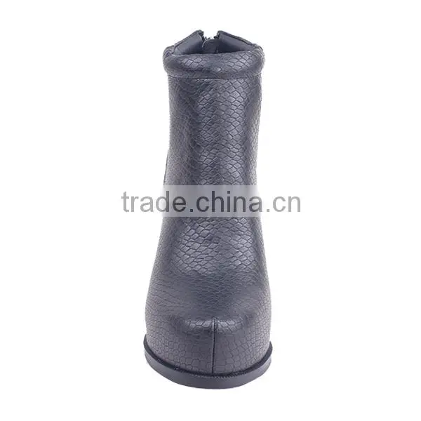 Fashionable Italian Woman Ankle Boots Gravity Walking Back Zipper High Heel Boots photo-3