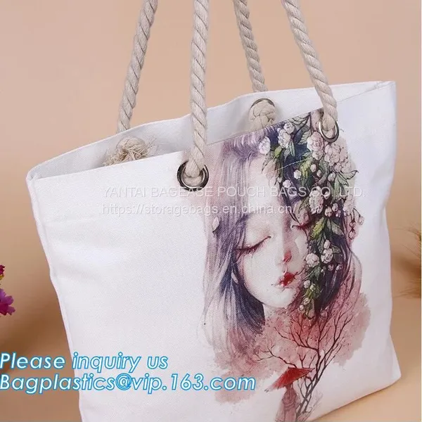 CANVAS TOTE BOAT BAGS, ECO SHOULDER HANDLE HANDY BAGS, SHOPPING SHOPPER GROCERY, LAUNDRY BAGS photo-4
