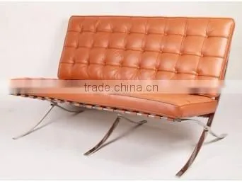Barcelona Chair Replica Orange Leather photo-2